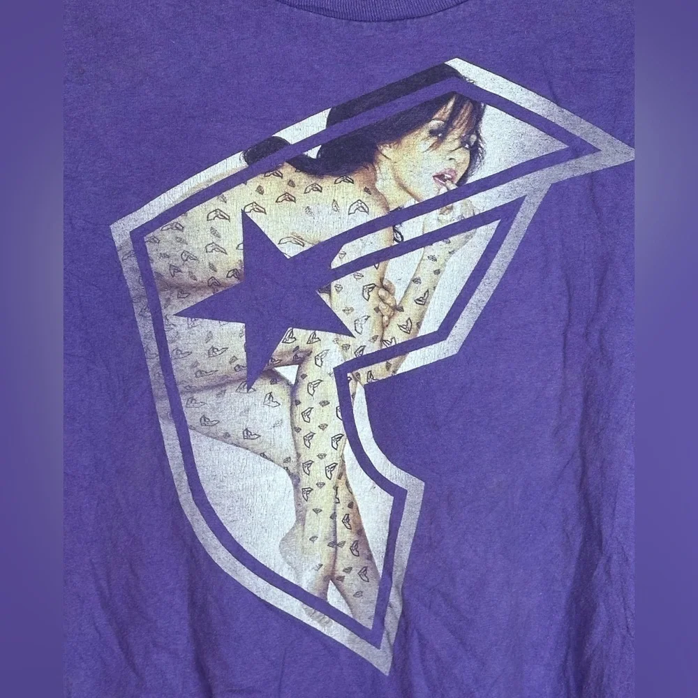 Famous Stars & Straps White Logo Purple Seductive Tee Size L - Picture 3 of 5